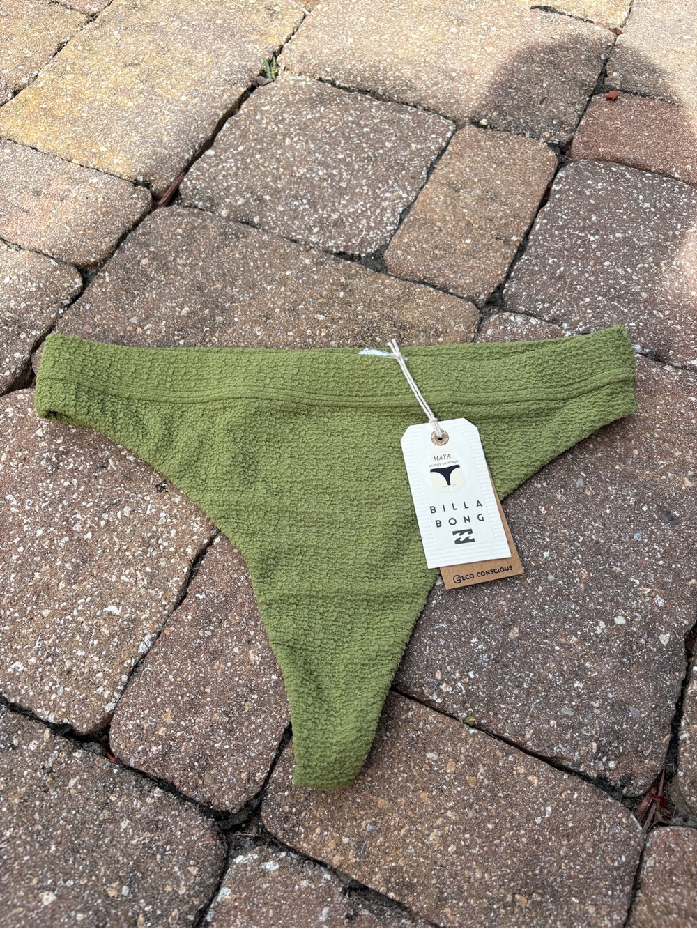 NWT Billabong Olive Textured Bikini Bottom